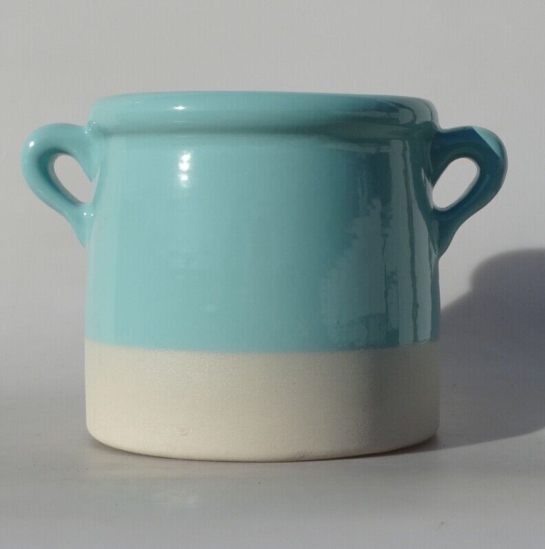 Keramický květináč světle modrý 17x17cm