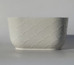 Keramický květináč oválný bílý 25x13cm