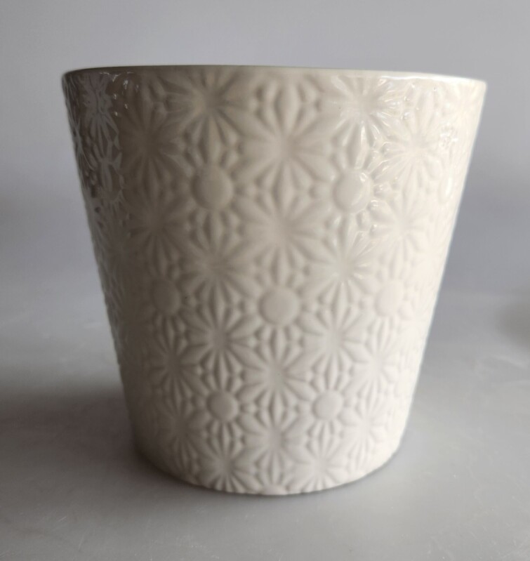 Keramický květináč bílý 14x13cm