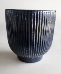 Keramický květináč modro černý 14x14 cm