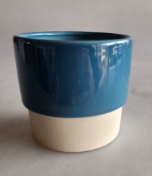 Keramický květináč modrý 8x7,5cm