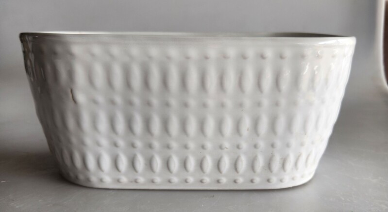 Keramický květináč bílý vanička 25x11cm