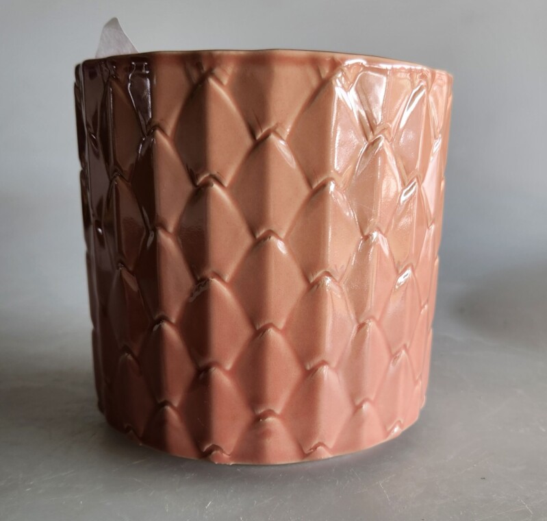 Keramický květináč růžový 13x13 cm